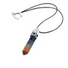 Dekorativa figurer Quartz Natural Stone Chakra Crystal Healing Pendulum Pendant Merkaba Dowsing 7