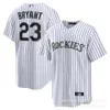 Montanhas rochosas de camisas de beisebol Blackmon#-19 Bryantwxw23 Jersey de jogador branco roxo