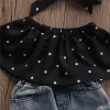 Pantalon nouveau mode enfant en bas âge de bébé fille Blouse Blouse Top Top Tal Casual Denim Pantal