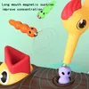 Woodpecker Toy Montessori Magnetic Catch Worm Bugs Small Birds Feeding Game Toys for Children Kids Early Educational Family Toys
