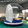 5m Dia (16.5ft) with blower Attractive Christmas Decoration Inflatable Snow Globe Transparent Bubble Tent Santa with Printed Background and Blower