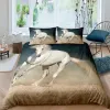 Wit Horse Deksel Set Queen Size 3D Steed Print beddengoed Sets Wildlife dekter Cover Dieren Bedspread Cover quilt Cover