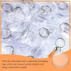 25Set Acrylic Photo Frame Nyckelring med tofsar Snap-in Anpassad infoga foto Akryl Tom Keyring Clear Blank Picture Keyring