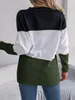 여성용 니트 스웨터 여성 가을과 겨울 패션 캐주얼 블라우스 충돌 버튼 긴 소매 카디건 재킷