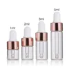 Bouteilles de rangement 2 ml / 3 ml / 5 ml bouteille de compte-gouttes transparent mini huile essentielle en verre petit parfum