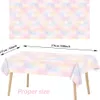 137*274cm Rainbow Tablecloth Pink Girls Birthday Wedding Party Decorations Disposable Plastic Table Cloth Baby Shower Supplies