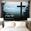 Tapestry Cristo Cross Wall Art Christian Faith Decor Presente Quarto da sala do dormitório Sunset