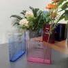 Vase en acrylique transparent pour table de dîner de mariage, pièce maîtresse florale, vases floraux bas, décoration de maison de bureau