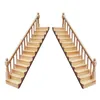 1:12 Dollhouse in miniatura Scara di corrimano scale in legno Modelli di scale semplici Mini arredamento per mobili per mobili