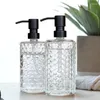 Dispenser di sapone liquido Bottiglia di lozione in vetro Black in acciaio inossidabile Pompa di compressione trasparente Accessori per il bagno