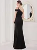 Robes décontractées sexy Backless Back Black Maxi Robe d'été Femme 2024 Élégant Luxury Fishtail Mariage Party Long Prom Evening Vestidos