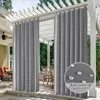 Modern Outdoor Blackout Curtain Waterproof Window Curtains Sun Blocking Garden Gazebo Porch Door Screening Home Decor Rideaux