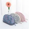 Storage Bags Portable Flamingo Cosmetic Bag Double Layer Travel Makeup Pouch Circular Woman Make Up Brush Organizer