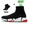2024 Luxury Graffiti Mens Designer Sock Shoes Boots Speed Trainer Black White Red Speeds 2.0 Clear Sole Running Socks Designers Platform Loafers Sneakers Womens 1:1 P1