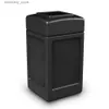 Produits des bacs à déchets Polytec Series 42Al Square Trash Can Black (732101) L49