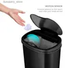 Avfallsfack nio stjärnor 13.2 Allon Trash Can Motion Sensor Kitchen Trash Can Black rostfritt stål L49