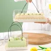 ギフトラップ100pcs/lot透明なケーキボックスハンドルポータブルカップケーキスイスケーナークリアコンテナプラスチックペットパッキングロールロング