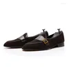 Chaussures décontractées Italie British Style Mens Mandons formels Boucle Slip on Lazy Flat Men Driving Boats