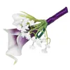 Fleurs décoratives décor corsage décoration de mariée Bridesmaid Brooch Prom Simulation fleur de mariage violet