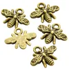 25pcs 6 couleurs petites abeilles charmes en alliage en alliage Insectes en métal Pendants pour collier de bricolage