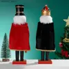 Arts and Crafts 38cm Christmas Nutcracker Wooden Cloak Kin Soldier Handicraft Desktop Walnut Fiurine Ornament Home Office Decor Festival ifts L49