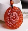 Natural Jade Gift Dragon en Phoenix Gossip Red Agate Big Belly Buddha Ping een gelukkige gelukkige hang ketting1420397