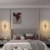 Настенные лампы Oufula Современные листья внутренняя гостиная спальня спальня кроватя
