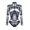 Новый супергерой комбинезон косплей костюм робот броня Zentai 3D цифровой печати женский женский настенсор на молнию