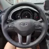 Personalizza Coperchio del volante per auto in pelle per microfibra fai-da-te per Kia Ceed Cee'd 2009-2012 Kia Sportage 3 2010-2017