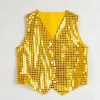 Kostuumvest Glitter unisex kleurrijke polyester glanzende uitvoering jazzdans pailletten vest voor feest voor kinderen