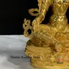 Decoratieve beeldjes 12-inch groene tara guanyin gilding goud 33.33cm pure koperen ornamenten Tibetaan kan het boeddhisme-beelden van aanbidding bevatten