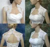 2015 Exquisite Lace Wedding Bridal Bolero Jackets High Neck Sleeveless Wrap White Chinese Bridal Jacket Wraps Chate 20146050459