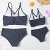 Family Matching Swimwear Mother Daughter Bikini Bathing Suit Brachwear Swimwear Family Matching Outfits Mom Girls Kids Swimsuit