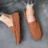 Casual Shoes Men Mens Suede Loafers Moccasins Breattable Slip On Black Rubber Non-Slip Driving Size 45