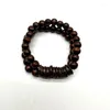 Bangle 2024 Wood Coconut Shell Breads Bracelets Men Brown Abacus Mulheres elásticas de jóias vintage de miçangas