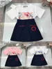 Novo traje de bebê de piscar de bebê 3d impressão floral feminino terno de vestido roupas de grife