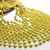 Decorazione per feste 33 "7 mm Metallic Gold Collane in rilievo Bulk Mardi Gras Perle Collana in costume per (Gold 12 Pacchetto)