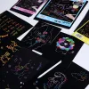 Livre 10pcs A4 Rainbow Scratch Paper Kit Magic Art Craft Supplies Black Drawing Pad pour l'âge de 312 enfants Girls Girl Boy Toy