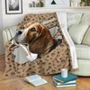 Couvertures Crescent Yorkshire Fleece Couverture Dog Wearwanta 3D Adultes / enfants imprimés Sherpa