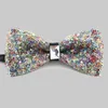 Bow Ties Regulowane wstępnie związane Bowtie Rhinestones Diamentowe biżuteria krawat na bankiety ślubne imprezowe