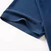 Für 2024 Sommer hohe Qualität keine Spur atmungsaktive Mode kurze Ärmeln Schwarz Blue Nylon Ice Seide Polo -Hemden 240410