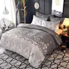 寝具セット北ヨーロッパセットホームテキスタイルシンプルなスタイルの花柄の花柄のベッドクロス羽毛布団カバーとコーナーネクタイ付き枕カバー
