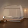 Huishoudelijke slaapkamer stofveilig top black-out muggen netto opvouwbare yurt muggen net eenvoudig print patroon zomer thuis muggen net net