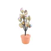 Dekorativa figurer 1 st Söt påskägg bonsai färgglad simulerad krukväxt växt av hög kvalitet diy skumägg för hemfest dekoration