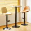 Nordic Modern Bar Chairs with Rotatable Lift: Reinforced Frame Comfortable High Stools with Backrest for Bar and Front Desk