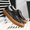 Casual Shoes Men Leather White Sneakers Trendy Comfortable Thick Sole Oxford Elastic Designer