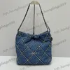 24P Mini Medium Large Designer Blue Deim Quilted Shoulder Bags With Coin Lucky Charm Silver Chain Handbags Diamond Lattice Large Capacity Pouch Purse 20cm 35cm 39cm