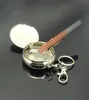 Pocket Cigarette Ashtray Watch Style Keychain Ashtrayes Mini Round Rostfritt stål Metall utomhus Ash Tray Box Rökning Tillbehör4640105