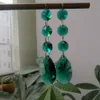 Camal 2pcs malachite verte poire 38 mm cristal prismes cristaux cristaux pendentifs en verre suncatcher