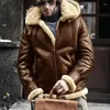 Men's Jackets Fur One-piece Leather Coat Winter Thick Warm Men Imitation Jacket Lapel Plus Fleece Windproof Tops